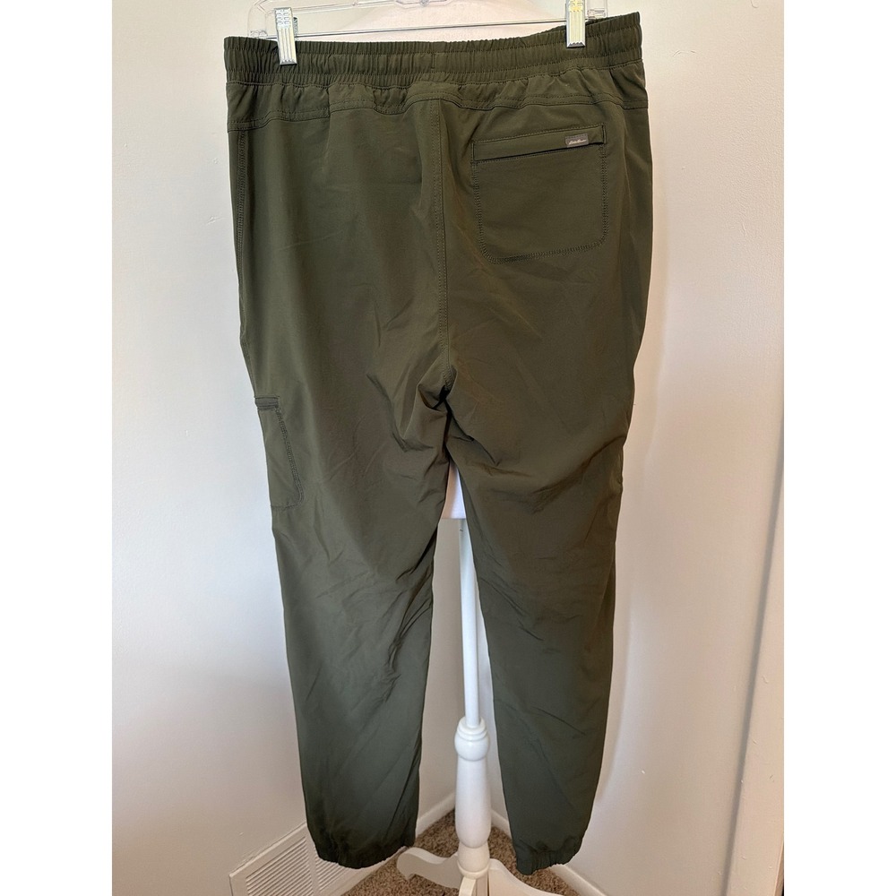 Eddie Bauer Rainier Fleece Lined Pants Womens 10 Olive Cargo Joggers Hiking - Picture 5 of 11